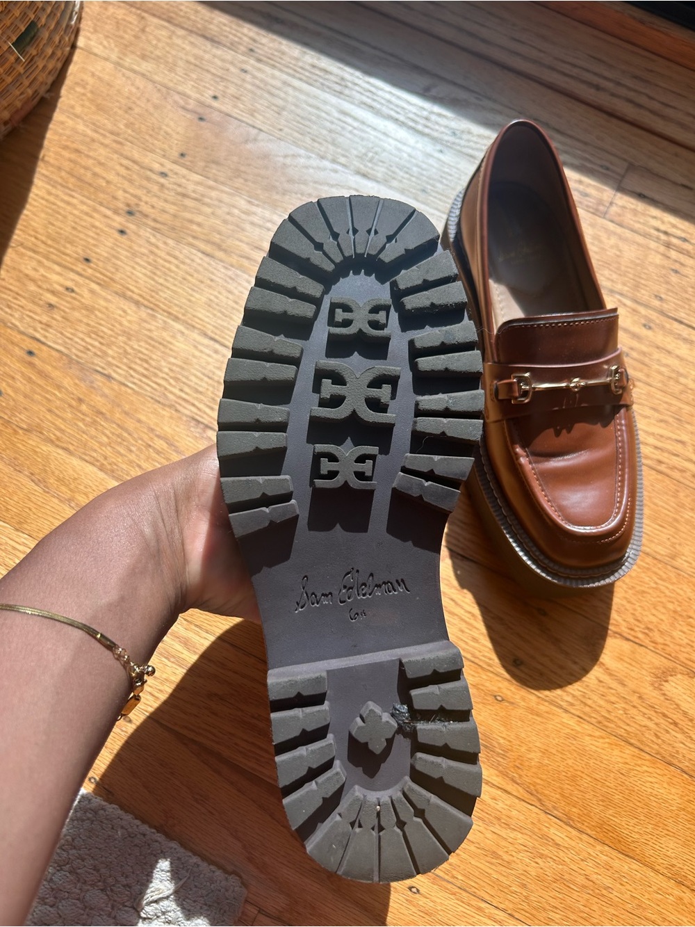 Sam Edelman Brown Leather Horsebit Loafers - Picture 4 of 5